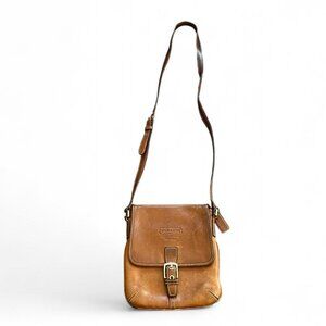 Vintage Coach Soho Flap leather crossbody bag in tan leather messenger crossbody
